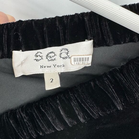 Sea New York Mayde Velvet Black Long Sleeve Cut Out Cutout Midi Size 2 - Picture 14 of 15